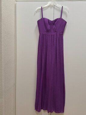 bcbg purple bandage dress BCBGMaxAzria Silk Blouson Bandage Dress Purple Black Bodycon Stretch Womens XS